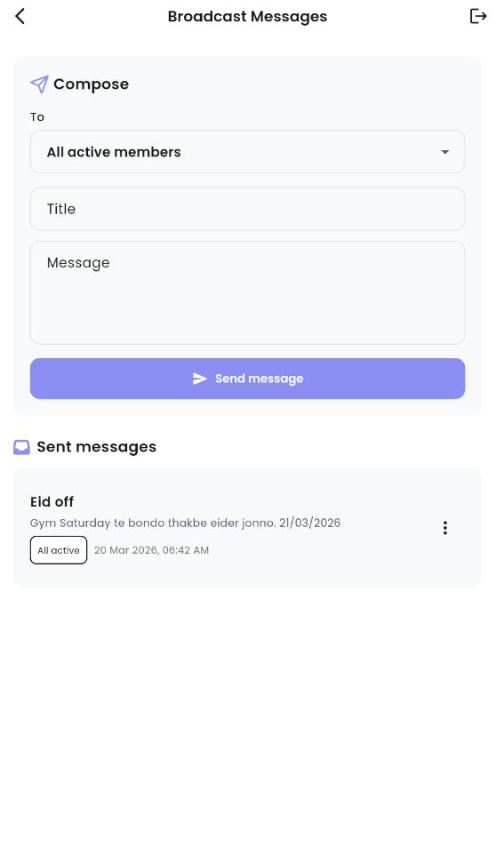 Broadcast messages screenshot