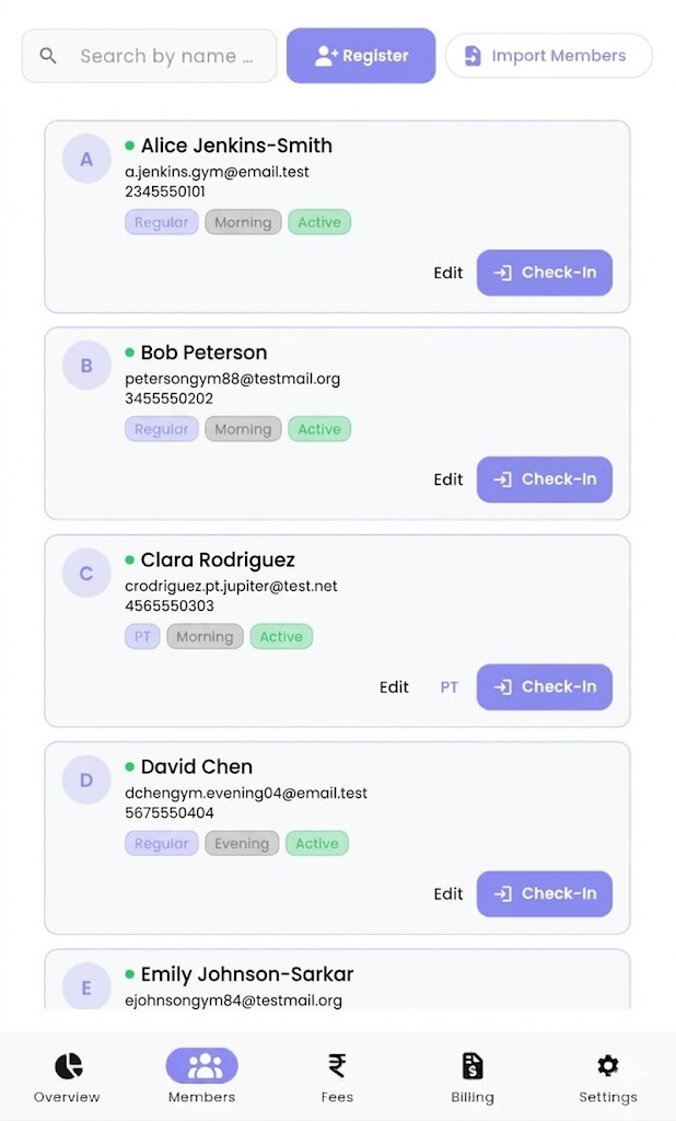 Members page screenshot
