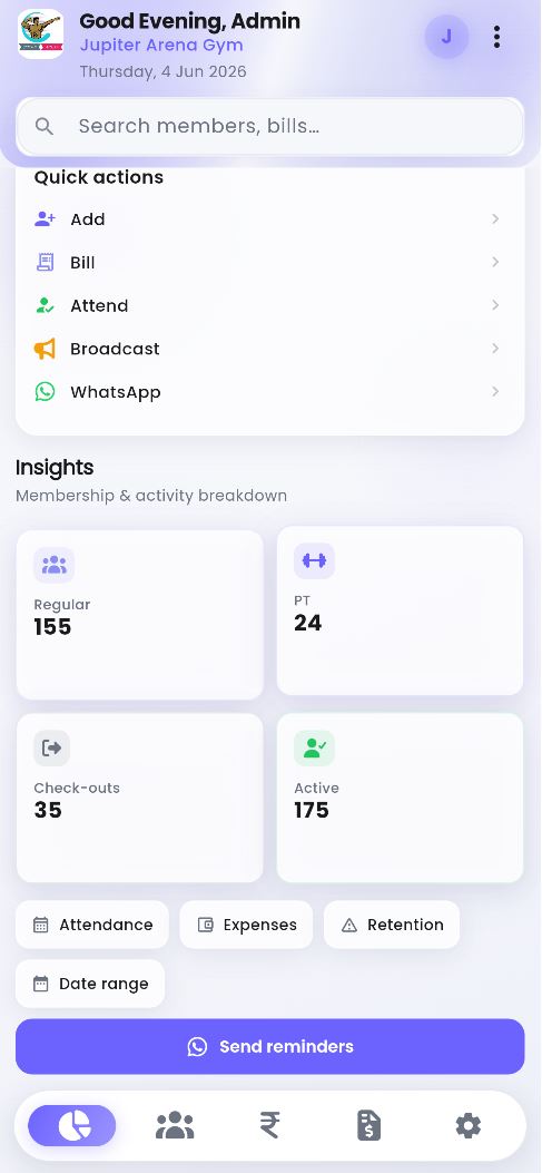 GymOpsHQ dashboard screenshot